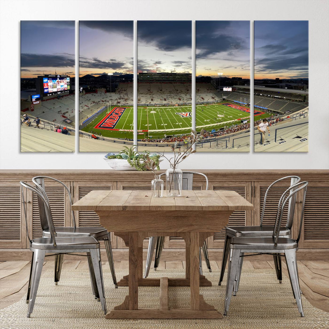 Arizona Wildcats Football Team Print - Tucson Arizona Stadium Wall Art Canvas Print