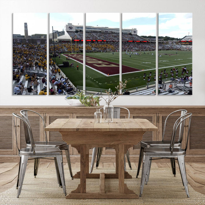 Boston College Eagles Football Team Print - Boston Alumni Stadium Wall Art Canvas Print