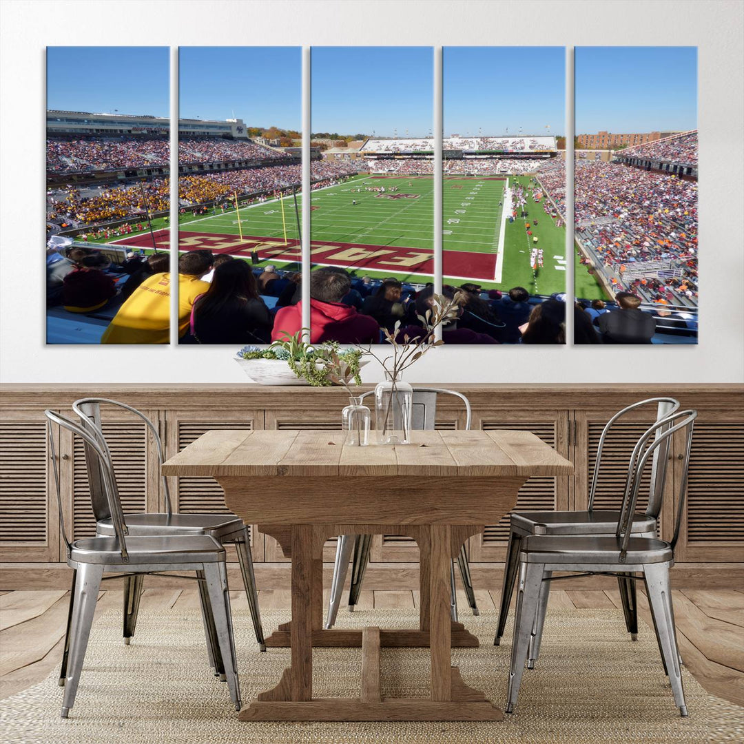 Boston College Eagles Football Team Print - Boston Alumni Stadium Wall Art Canvas Print