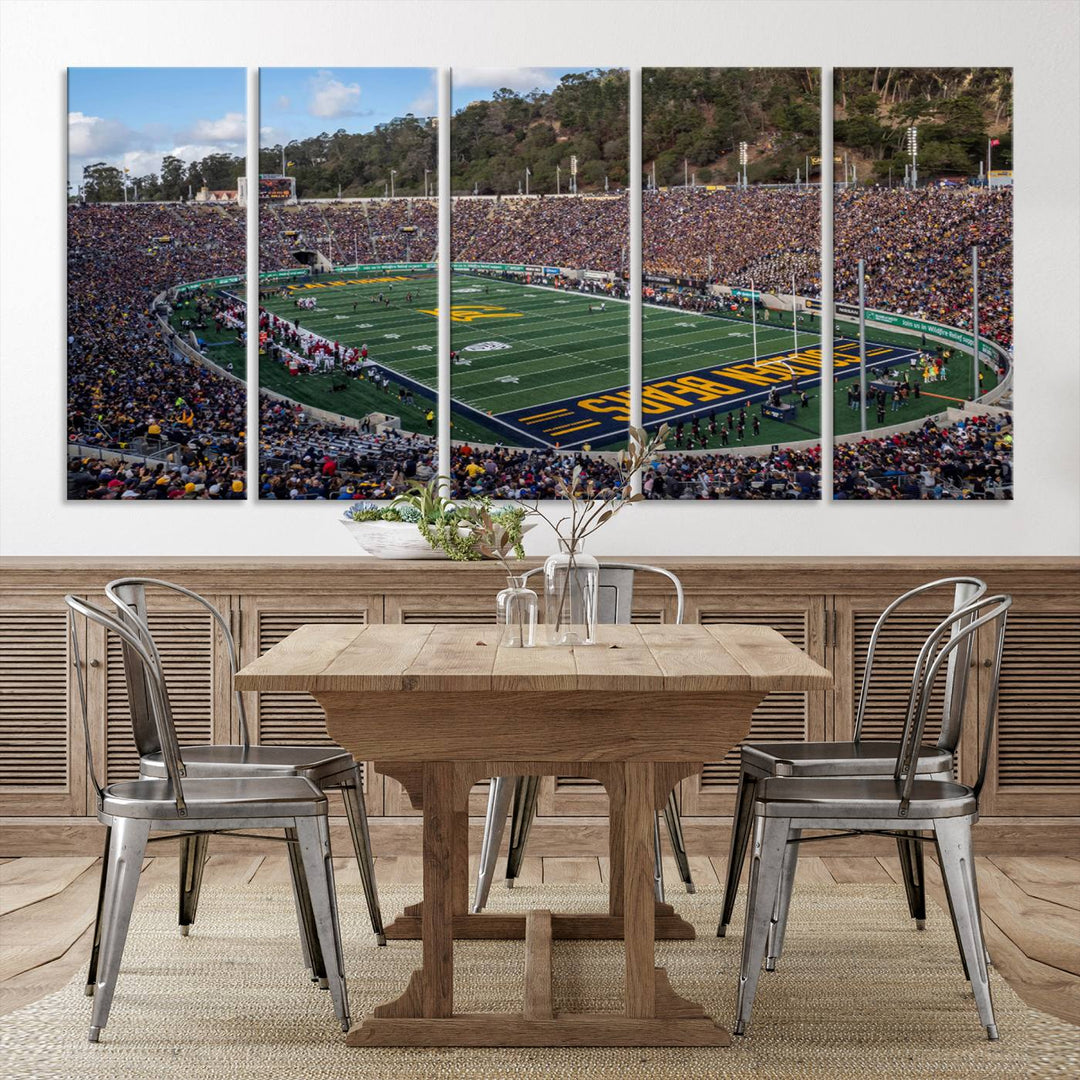 University of California Golden Bears Football Team Print - Berkeley California Memorial Stadium Wall Art Canvas Print