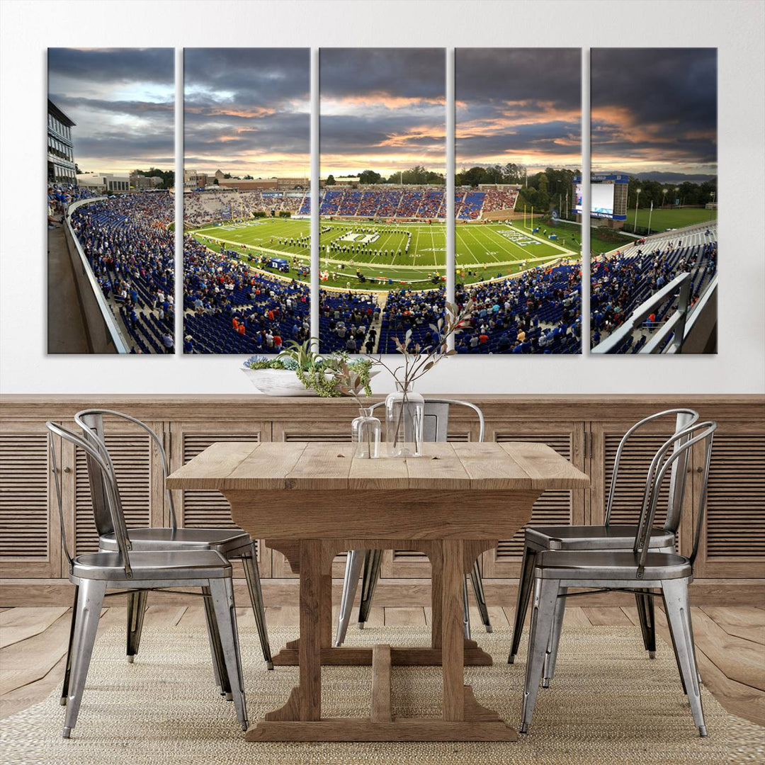 Duke University Blue Devils Football Team Print - Durham Wallace Wade Stadium Wall Art Canvas Print