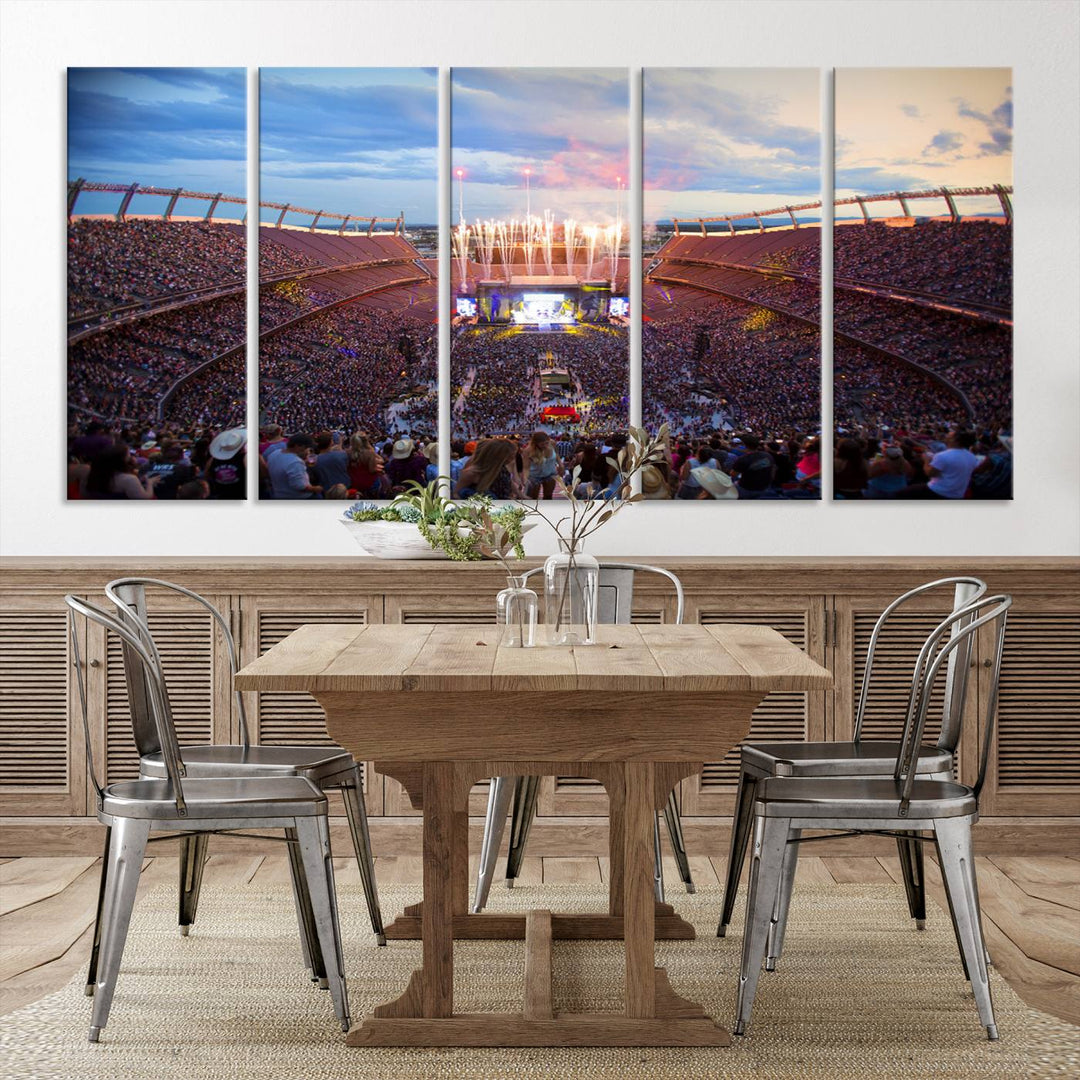 Denver Broncos Football Team Print - Empower Field at Mile High Stadium Wall Art Canvas Print