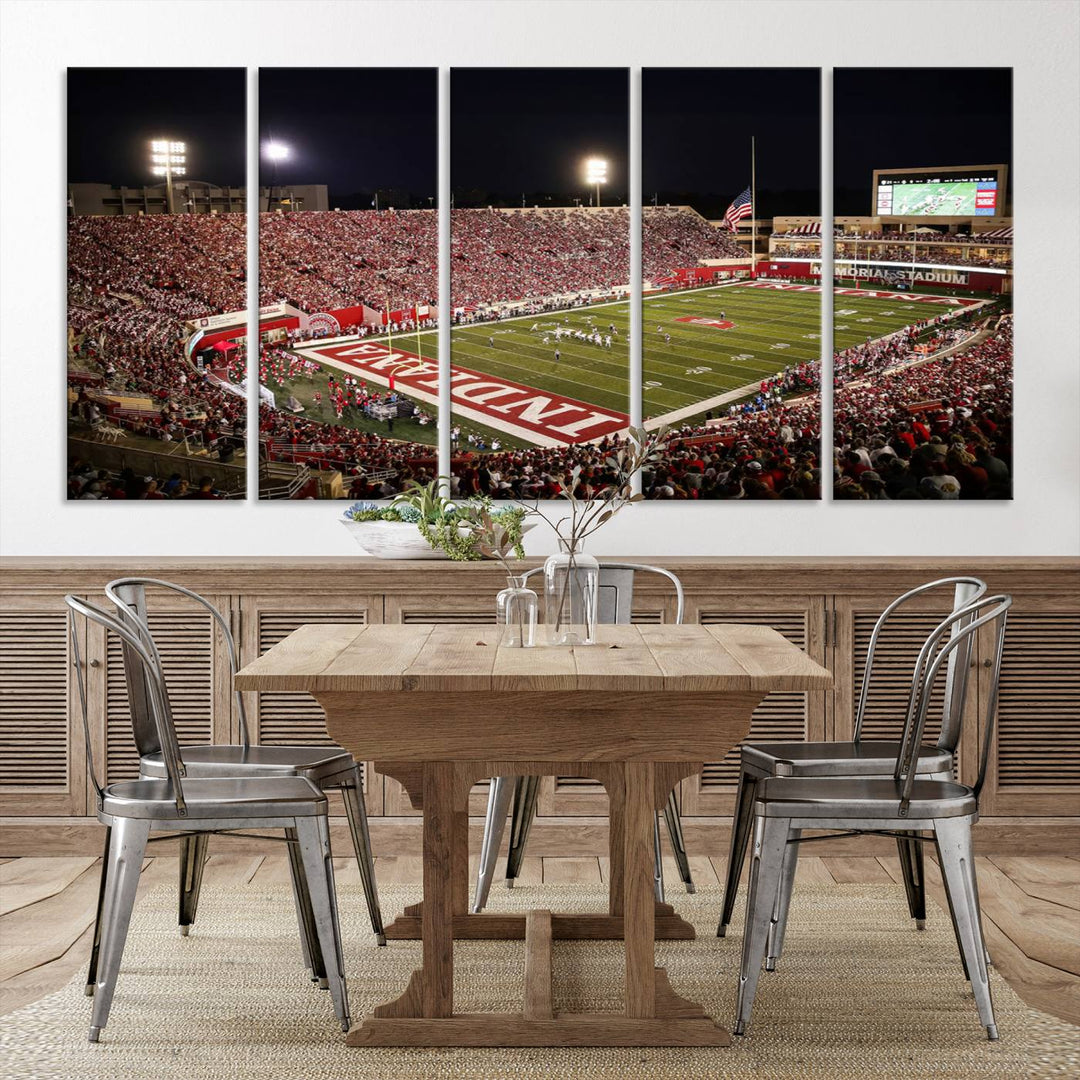 Indiana University Hoosiers Football Team Print - Bloomington Memorial Stadium Wall Art Canvas Print