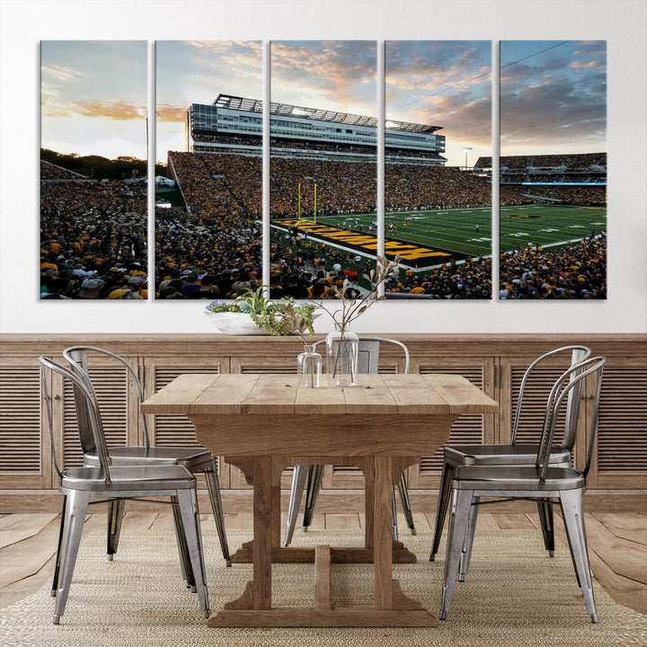 Iowa University Hawkeyes Football Team Print - Iowa City Kinnick Stadium Wall Art Canvas Print