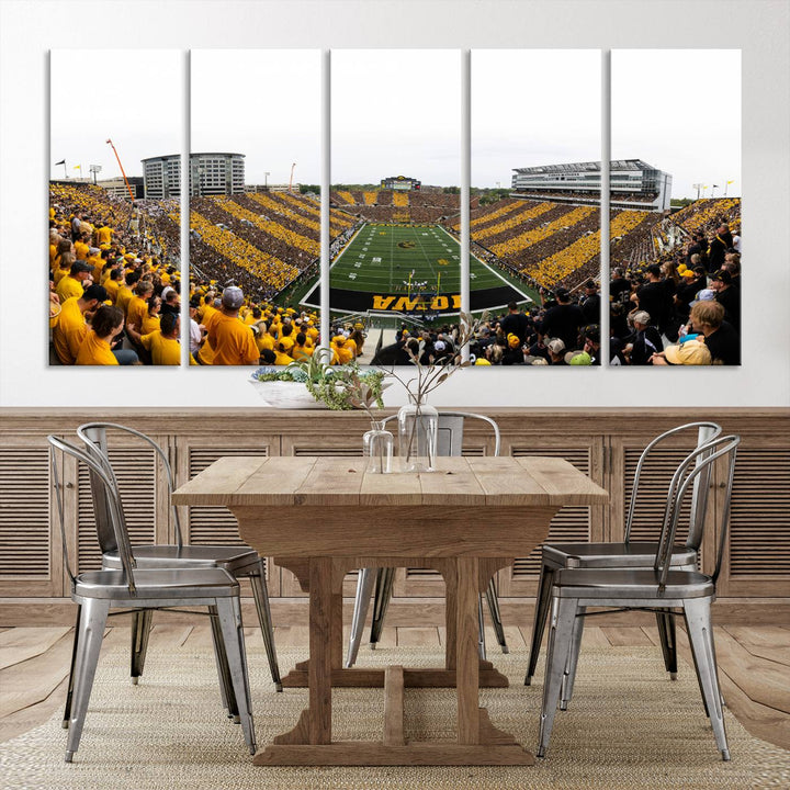 Iowa University Hawkeyes Football Team Print - Iowa City Kinnick Stadium Wall Art Canvas Print