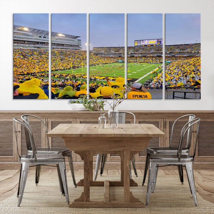 Iowa University Hawkeyes Football Team Print - Iowa City Kinnick Stadium Wall Art Canvas Print