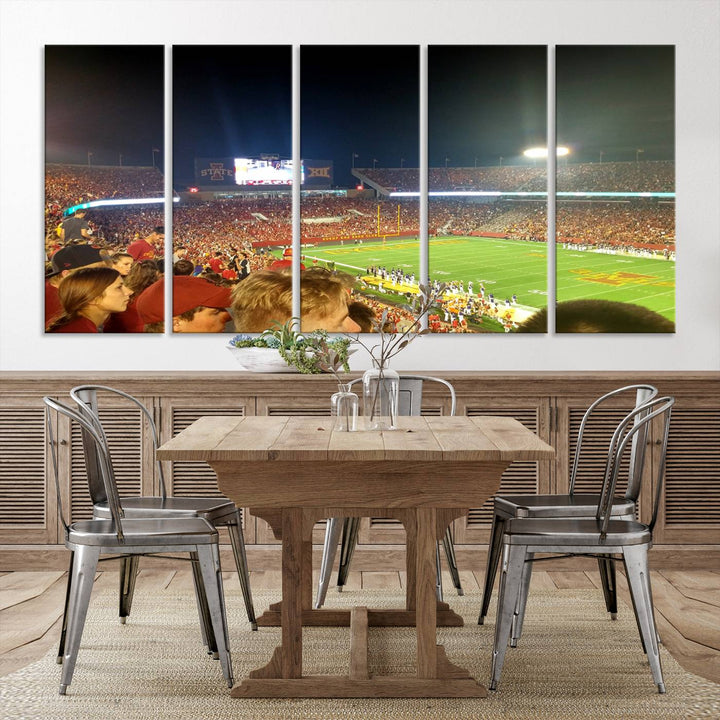 Iowa State University Cyclones Football Team Print - Jack Trice Stadium Ames Wall Art Canvas Print