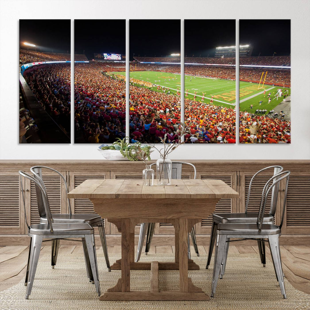 Iowa State University Cyclones Football Team Print - Ames Jack Trice Stadium Wall Art Canvas Print