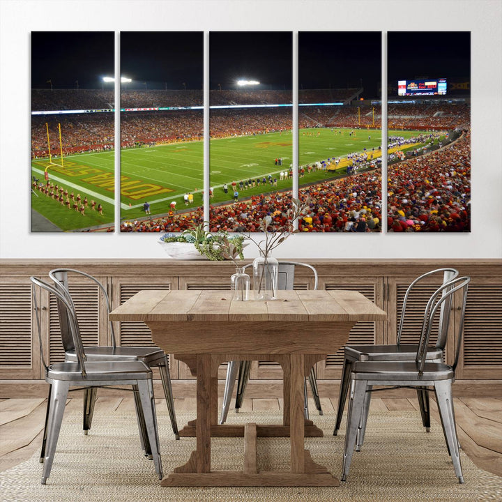 Iowa State University Cyclones Football Team Print - Ames Jack Trice Stadium Wall Art Canvas Print