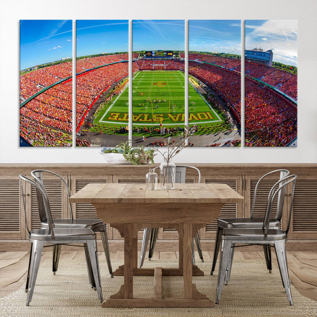 Iowa State University Cyclones Football Team Print - Ames Jack Trice Stadium Wall Art Canvas Print