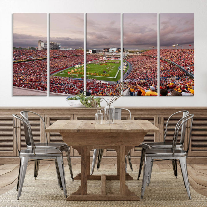 Iowa State University Cyclones Football Team Print - Ames Jack Trice Stadium Wall Art Canvas Print