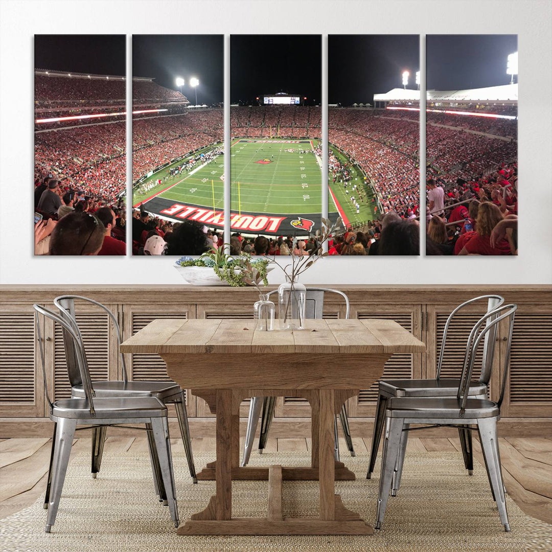 University of Louisville Cardinals Football Team Print - Louisville Cardinal Stadium Wall Art Canvas Print