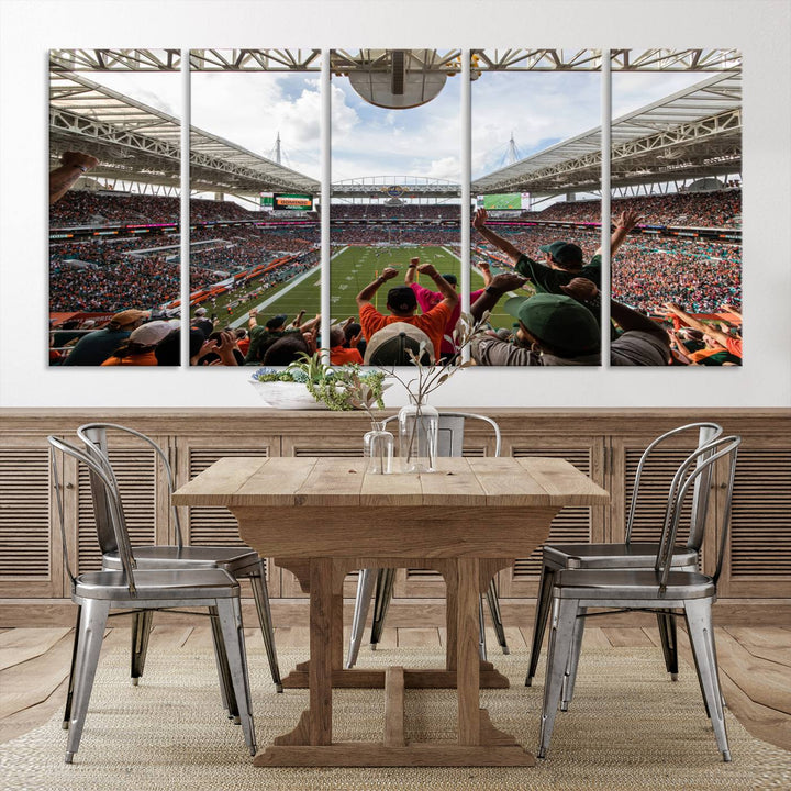 Miami Hurricanes Football Team Print - Miami Hard Rock Stadium Wall Art Canvas Print