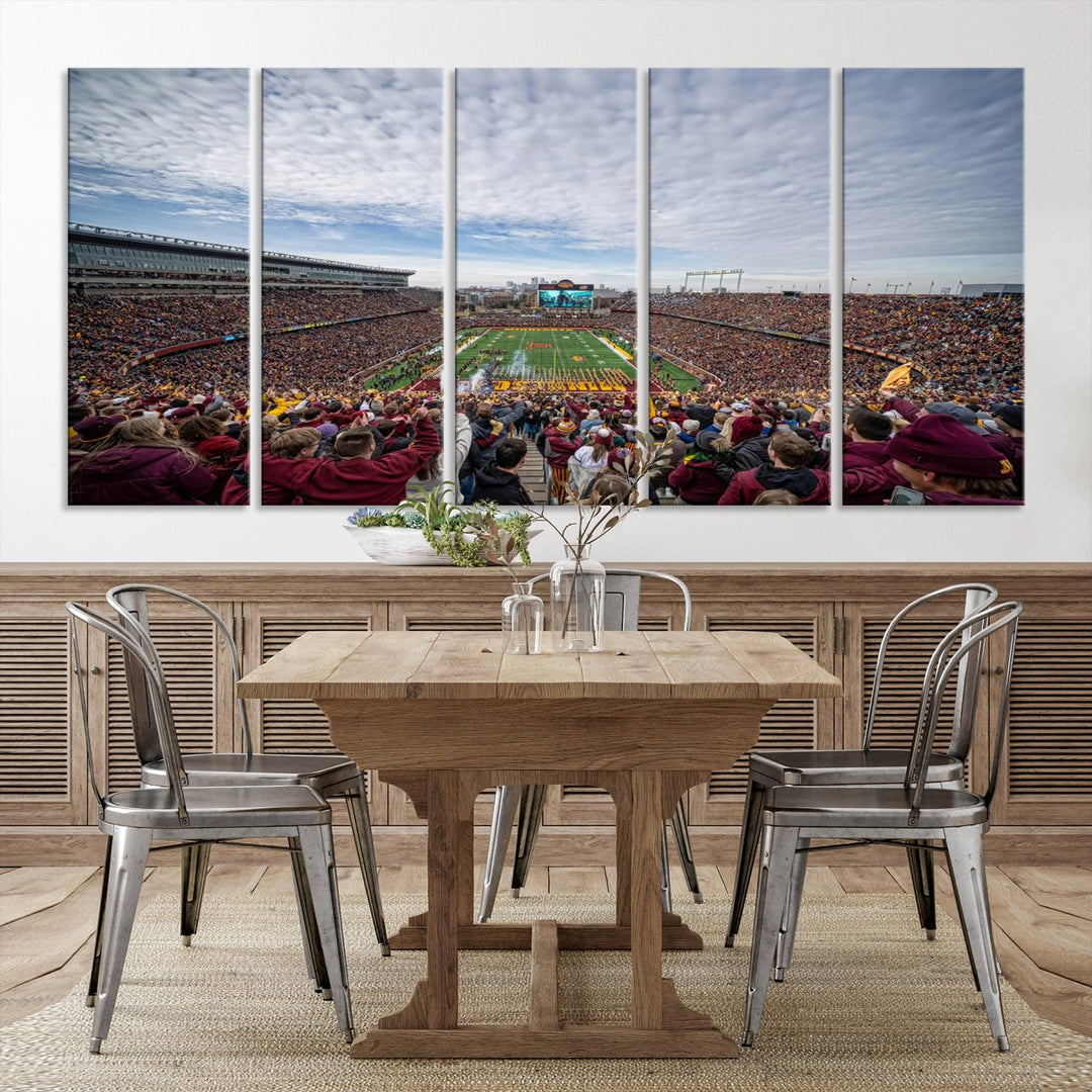 The University of Minnesotas Huntington Bank Stadium features vibrant wall art.