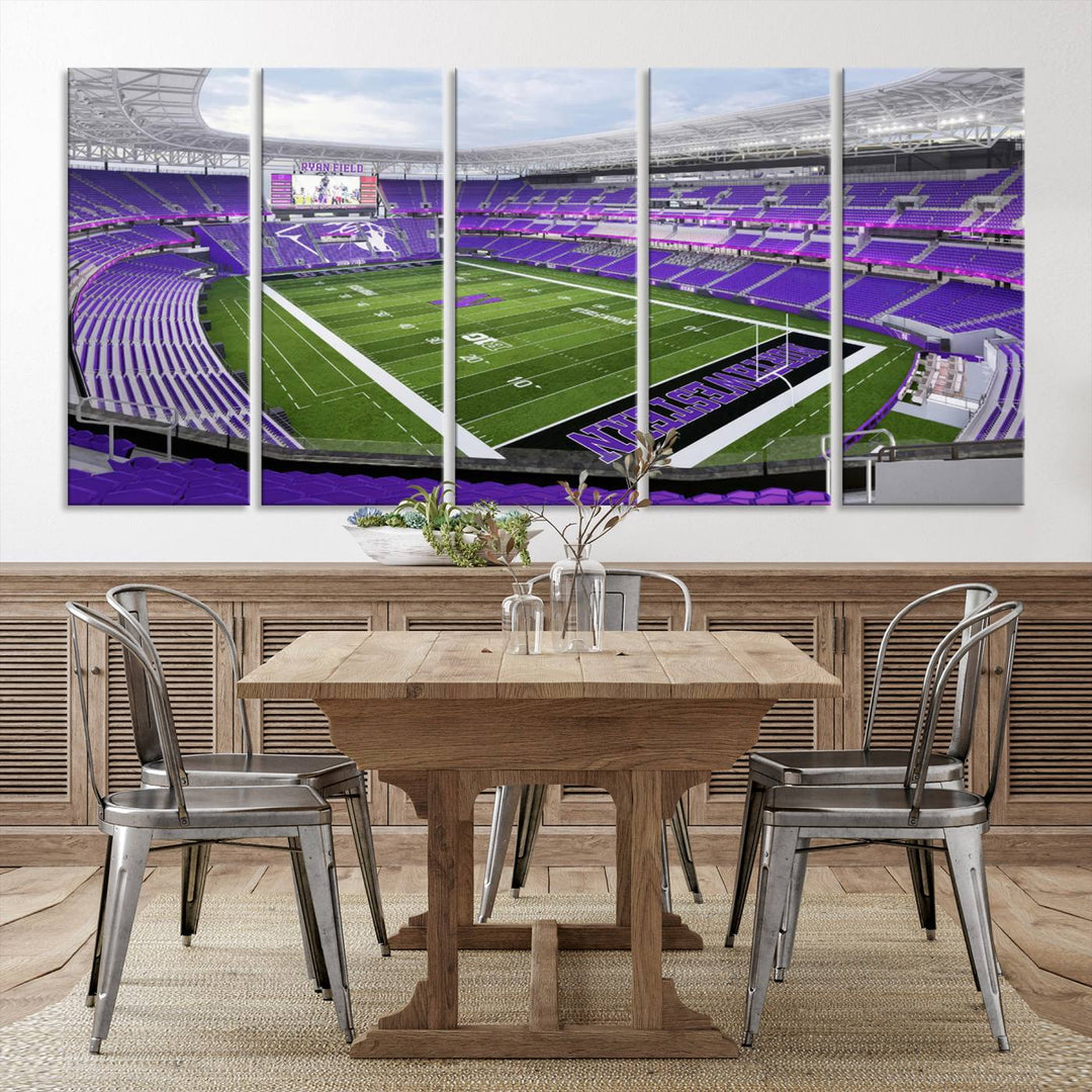 Northwestern University Wildcats Football Team Print - Evanston Ryan Field Wall Art Canvas Print