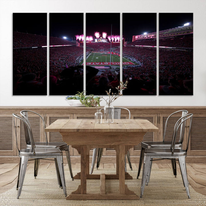 Ohio State University Buckeyes Football Team Print - Columbus Ohio Stadium Wall Art Canvas Print