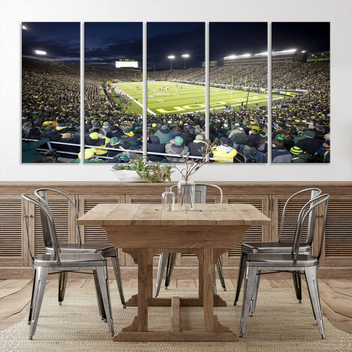 University of Oregon Ducks Football Team Print - Eugene Autzen Stadium Wall Art Canvas Print