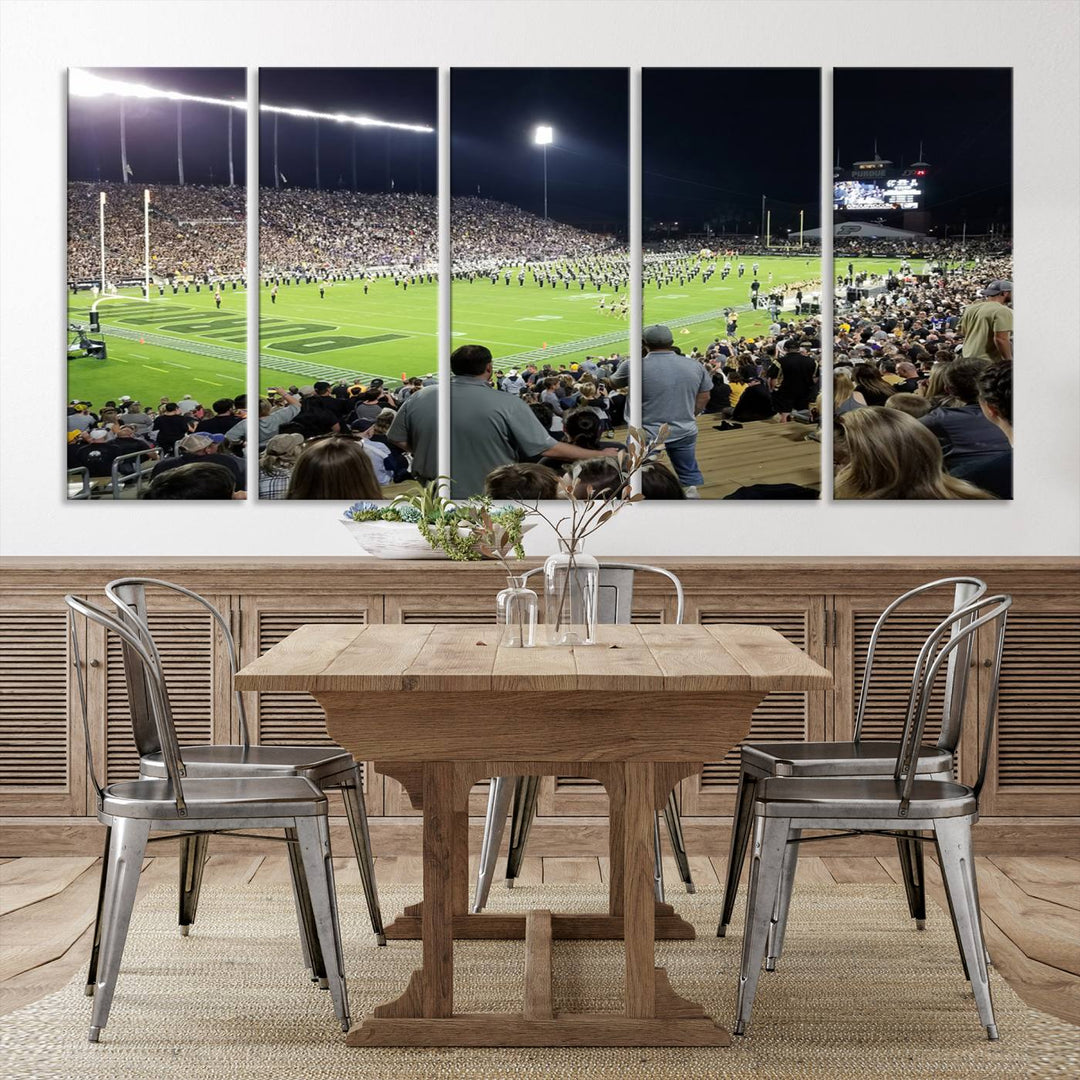 Purdue University Boilermakers Football Team Print - West Lafayette Ross-Ade Stadium Wall Art Canvas Print