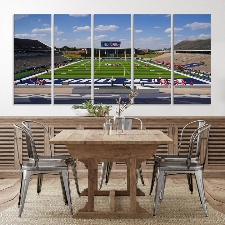 Rice University Owls Football Team Print - Houston Rice Stadium Wall Art Canvas Print