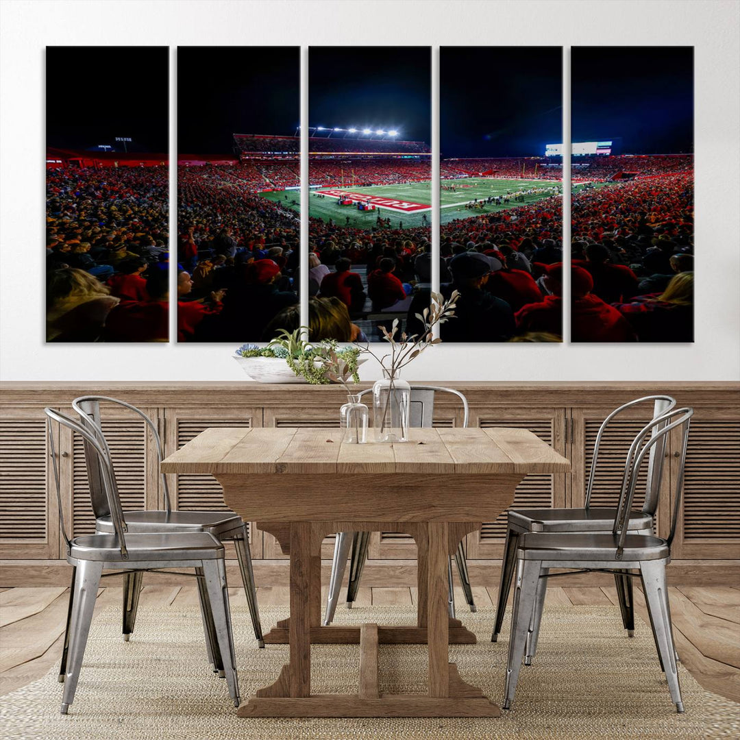 Rutgers Scarlet Knights Football Team Print - SHI Stadium, Piscataway Wall Art Canvas Print