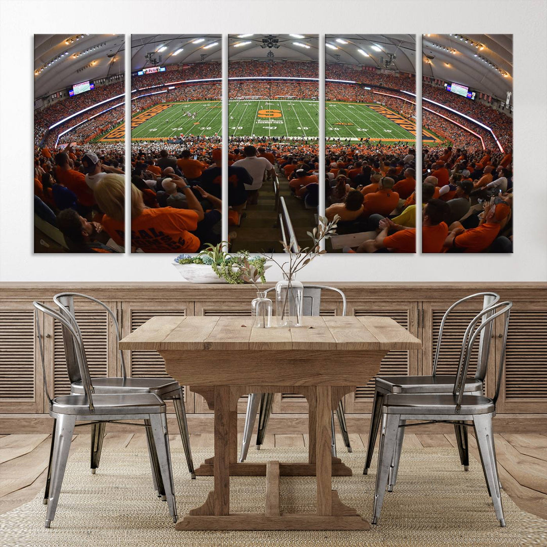 Syracuse University Orange Football Team Print - Syracuse JMA Wireless Dome Wall Art Canvas Print