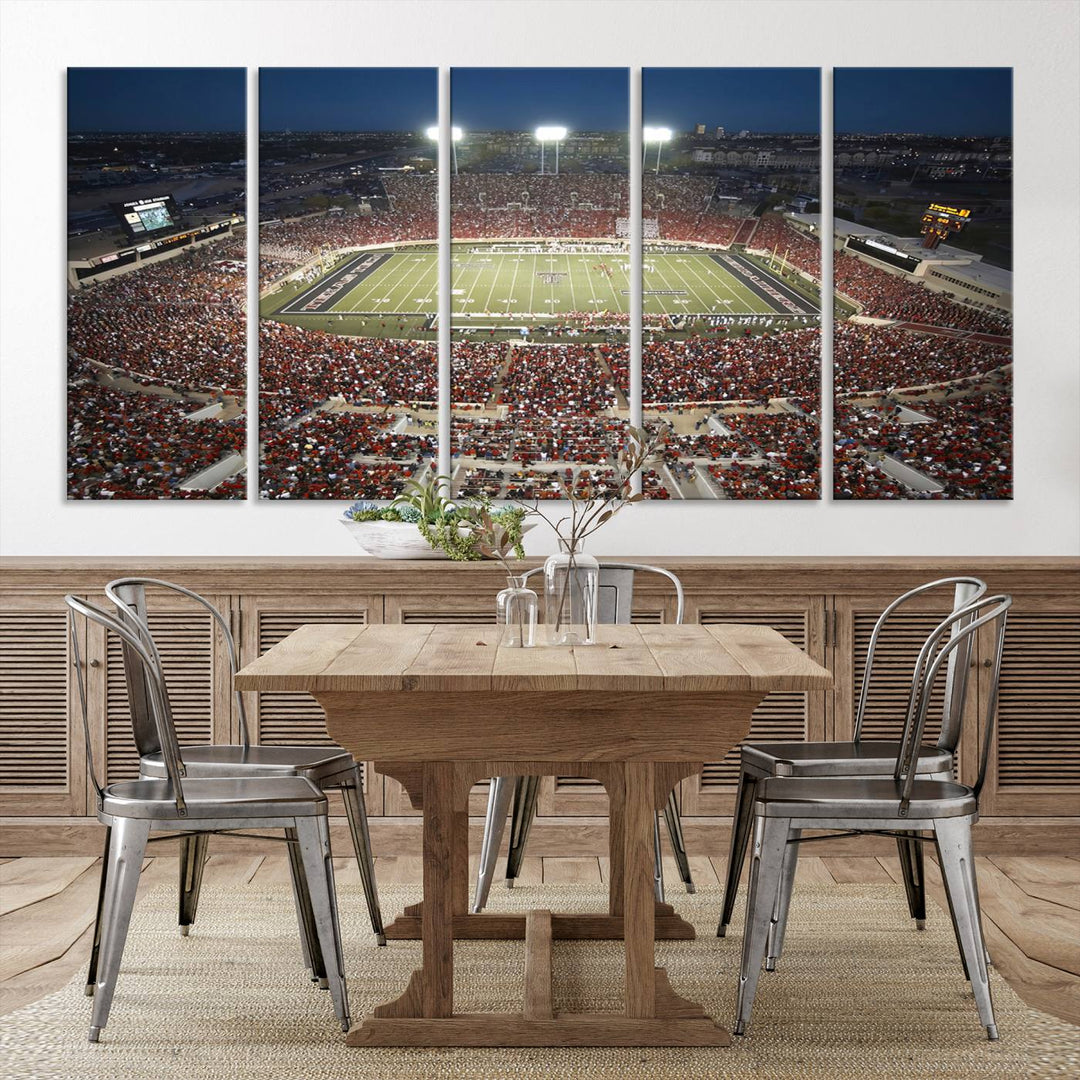 Texas Tech Red Raiders Football Team Print - Lubbock Jones AT&T Stadium Wall Art Canvas Print