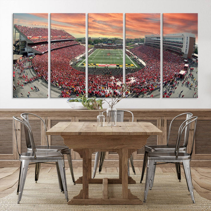 University of Maryland Terrapins Football Team Print - College Park SECU Stadium Wall Art Canvas Print