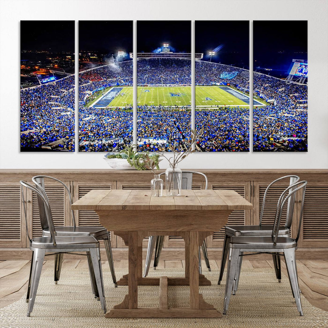 The University of Memphis Tigers Football Team Wall Art Canvas Print shines brightly.