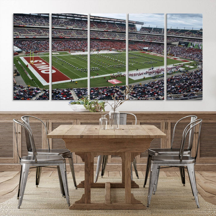 The Temple University Owls Athletics Team Print - Philadelphia Lincoln Financial Field Stadium Wall Art Canvas Print