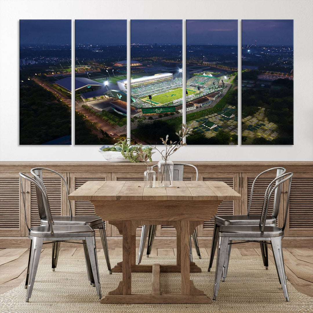 The University of South Florida Bulls Football Team Print - Tampa USF Football Stadium Wall Art Canvas Print