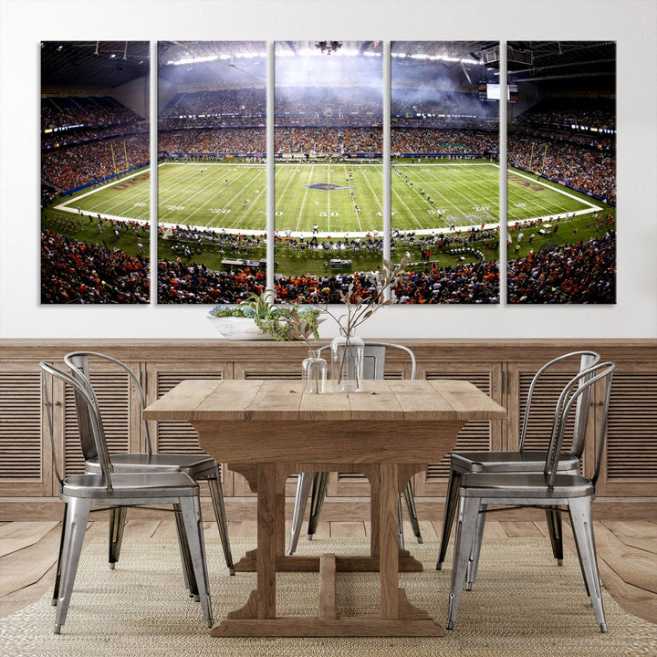 The University of Texas at San Antonio Roadrunners Football Team Print - San Antonio Alamodome Wall Art Canvas Print