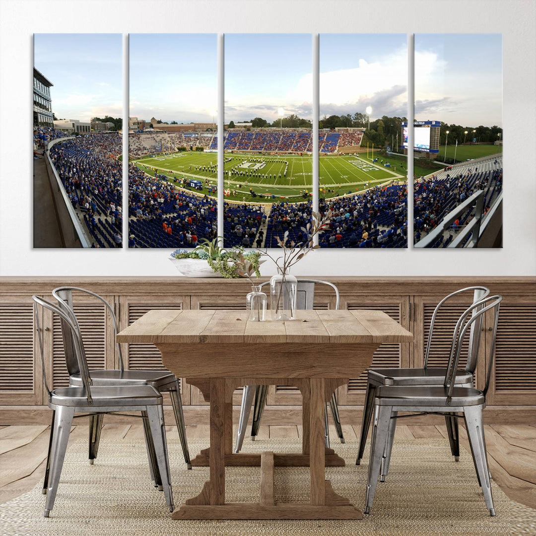 Wallace Wade Stadium print featuring a green field and sky.