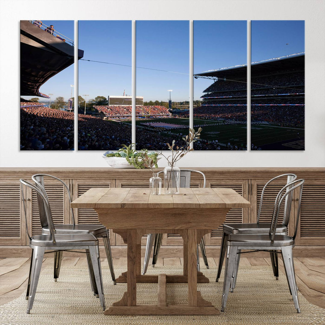 The University of Washington Huskies Football Team Print - Seattle Husky Stadium Wall Art Canvas Print