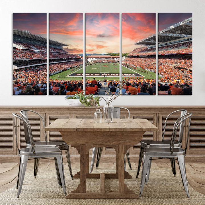 Oregon State Beavers Football Team Print - Corvallis Reser Stadium Wall Art Canvas Print