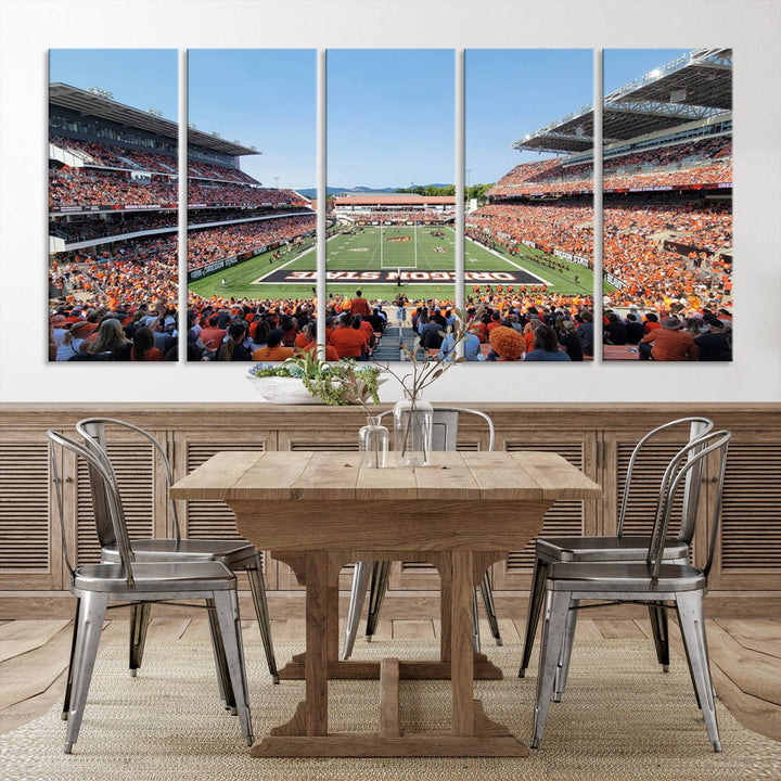 Oregon State Beavers Football Team Print - Corvallis Reser Stadium Wall Art Canvas Print