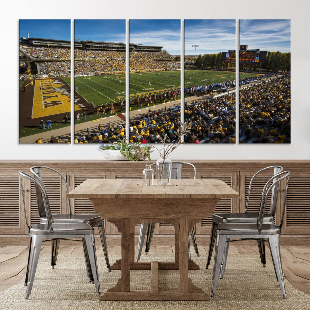 University of Wyoming Cowboys Football Team Print - Laramie Jonah Field at War Memorial Stadium Wall Art Canvas Print