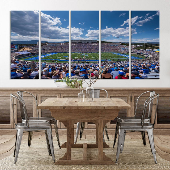 Air Force Falcons Football Team Print - Colorado Springs Falcon Stadium Wall Art Canvas Print