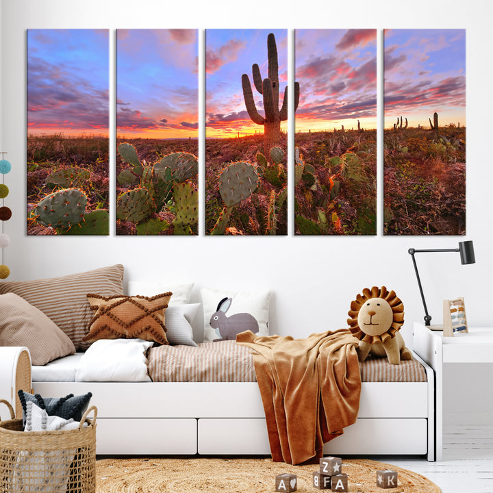 Arizona Desert Sunset Wall Art Canvas Print