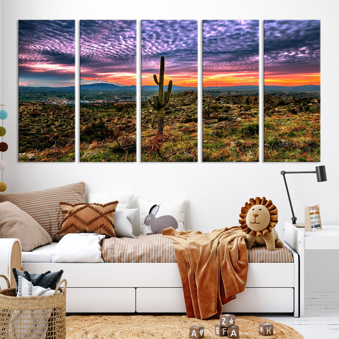 Arizona Desert Sunset Wall Art Canvas Print, Phoenix Wall Art Print