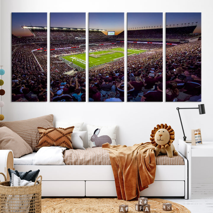 Texas A&M University Aggies Football Team Print - College Station Kyle Field Stadium Wall Art Canvas Print