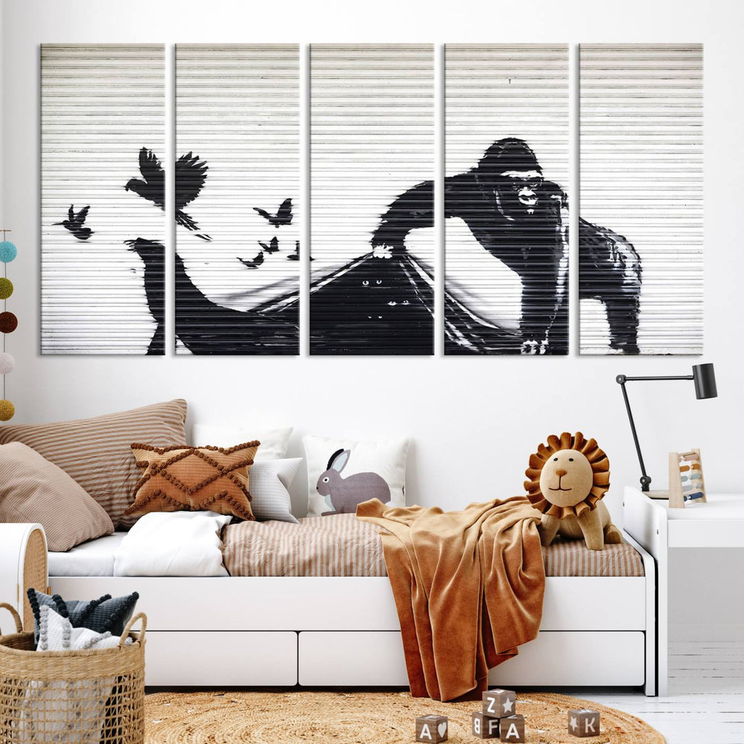 Banksy London Zoo Graffiti Wall Art Canvas Print