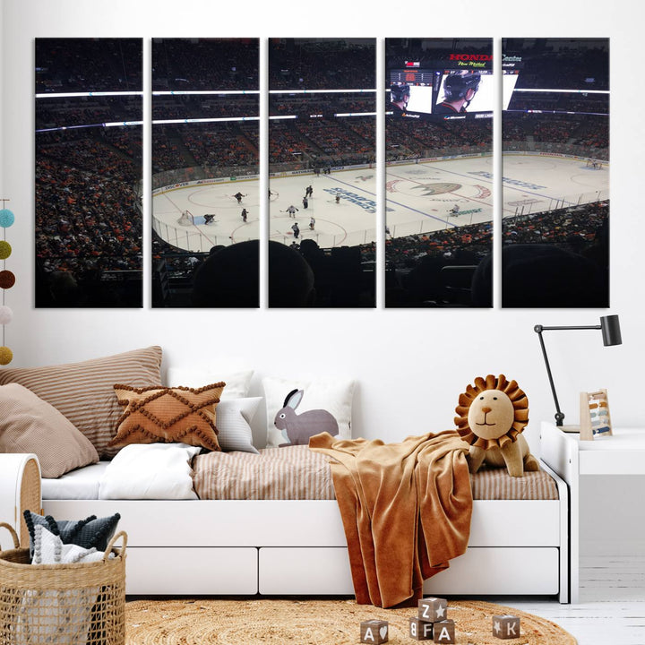 Honda Center California Anaheim Ducks Hockey Stadium Wall Art Canvas Print