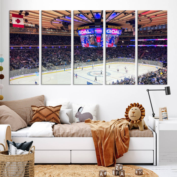 Madison New York Rangers Hockey Stadium Wall Art Canvas Print