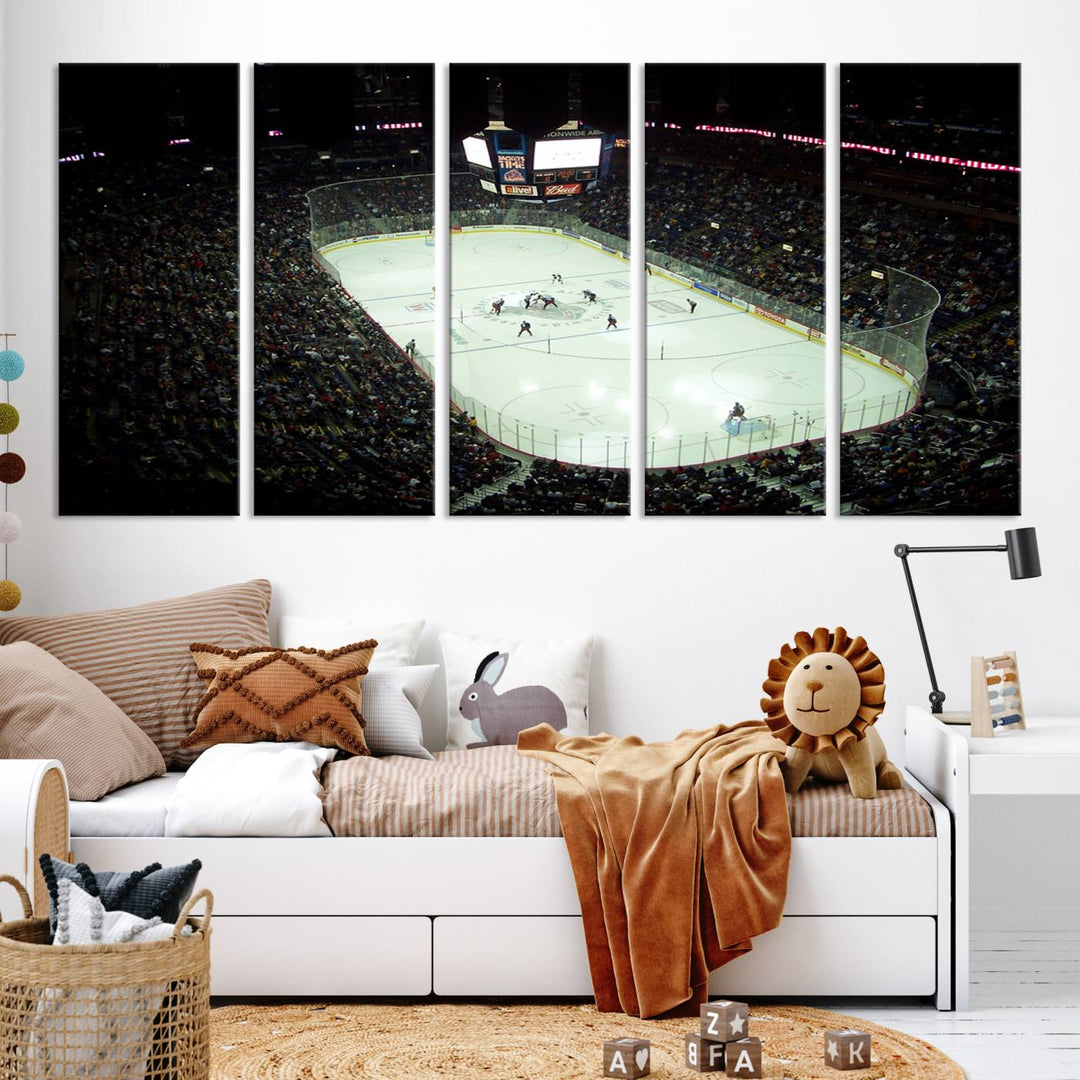 Nationwide Arena Ohio Columbus Blue Jackets Hockey Stadium Wall Art Canvas Print