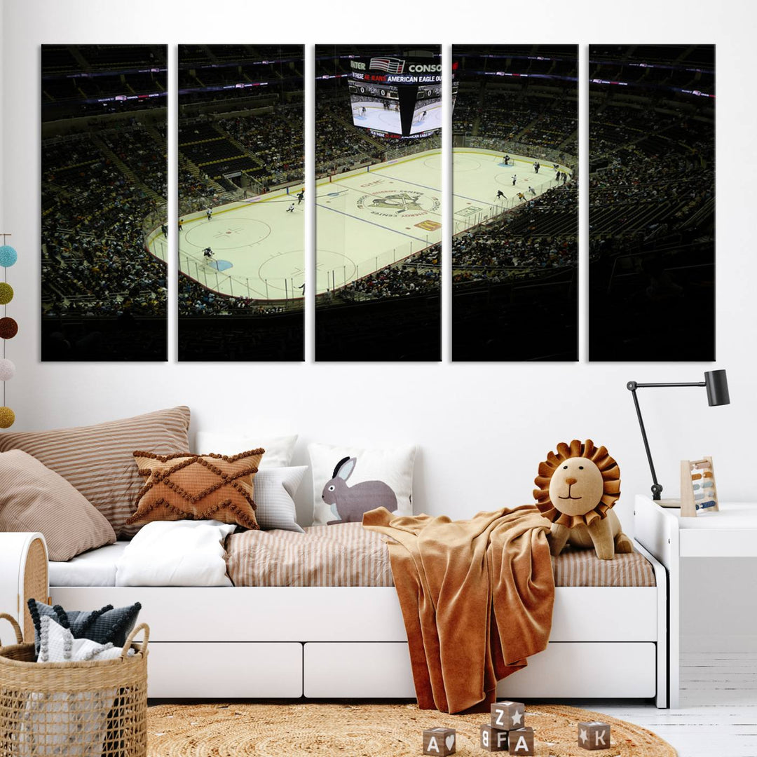 PPG Paints Arena Pennsylvania Pittsburgh Penguins Hockey Stadium Wall Art Canvas Print