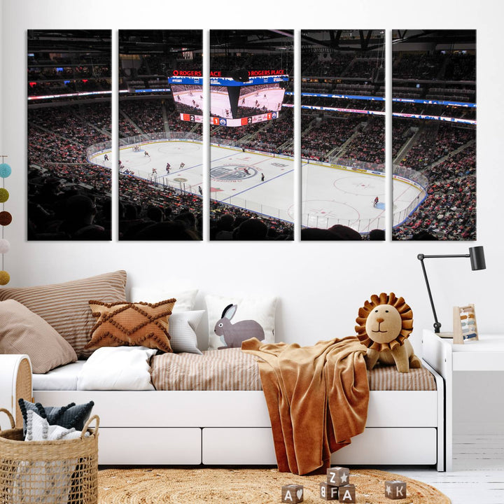 Rogers Place Edmonton Oilers Ice Hockey Stadium Wall Art Canvas Print