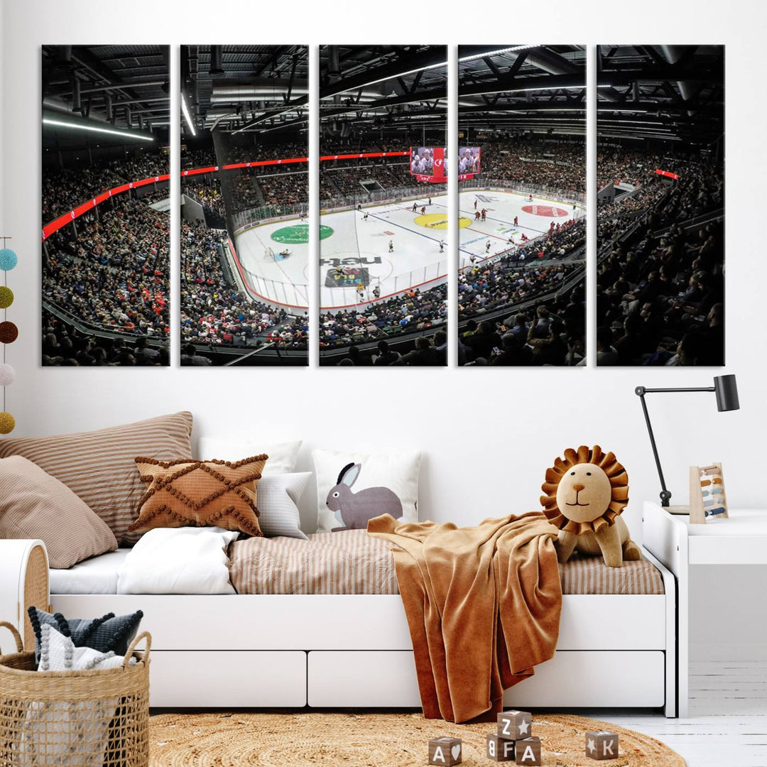 Vaudoise Lausanne Ice Hockey Arena Stadium Wall Art Canvas Print