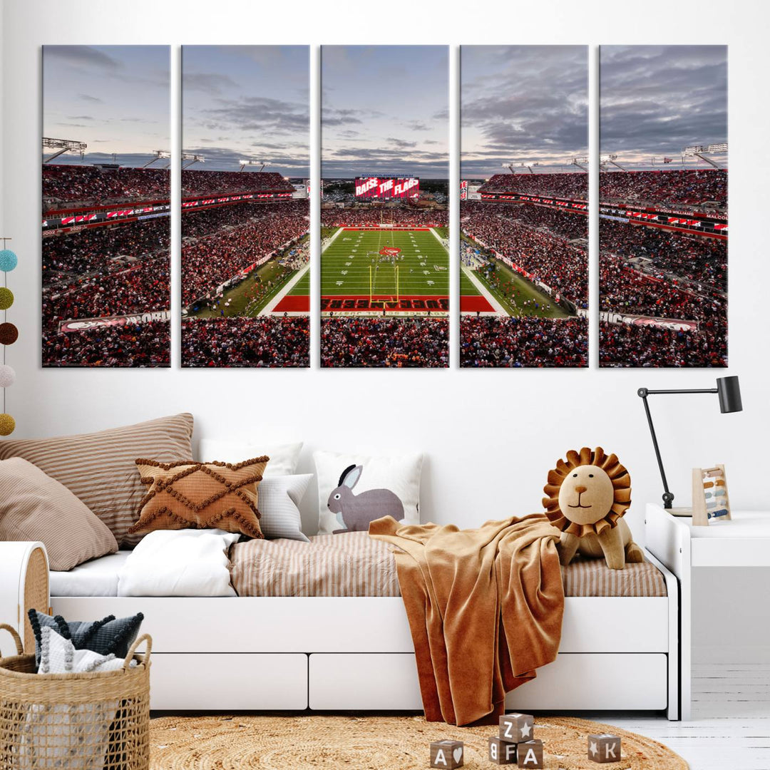 Florida Tampa Raymond James Stadium Wall Art Canvas Print - NFL Football Stadium Print