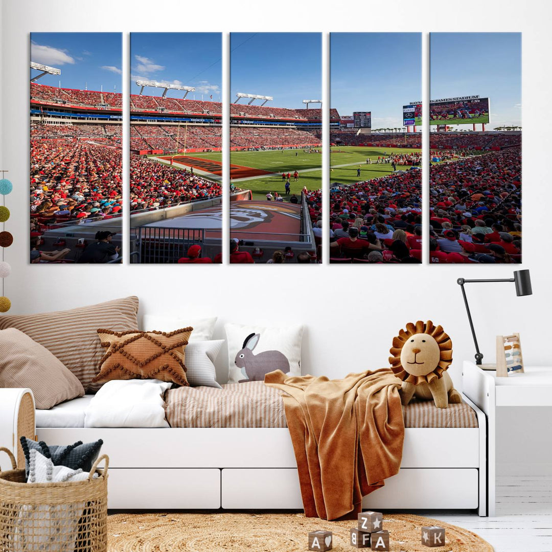 Florida Tampa Raymond James Stadium Wall Art Canvas Print - NFL Football Stadium Print