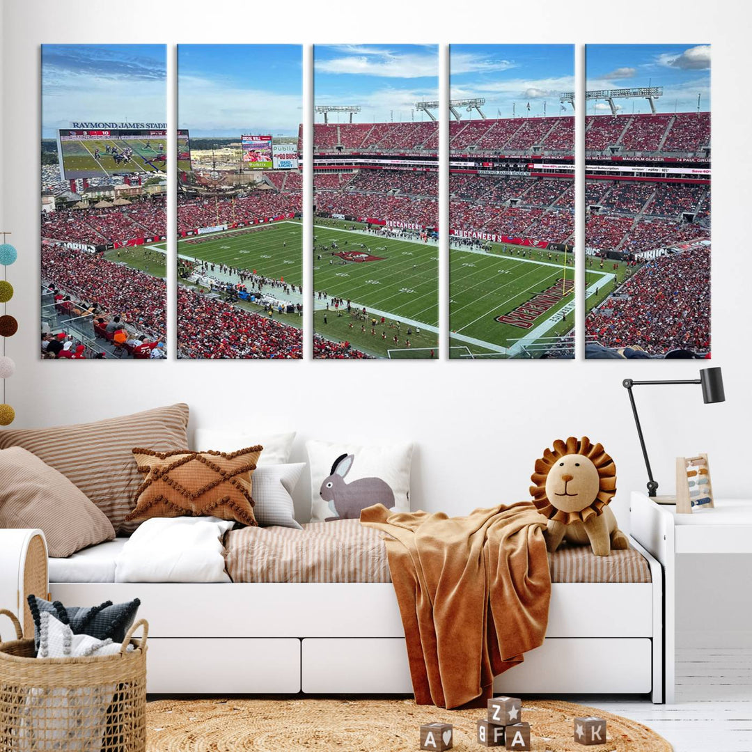 Florida Tampa Raymond James Stadium Wall Art Canvas Print - NFL Football Stadium Print